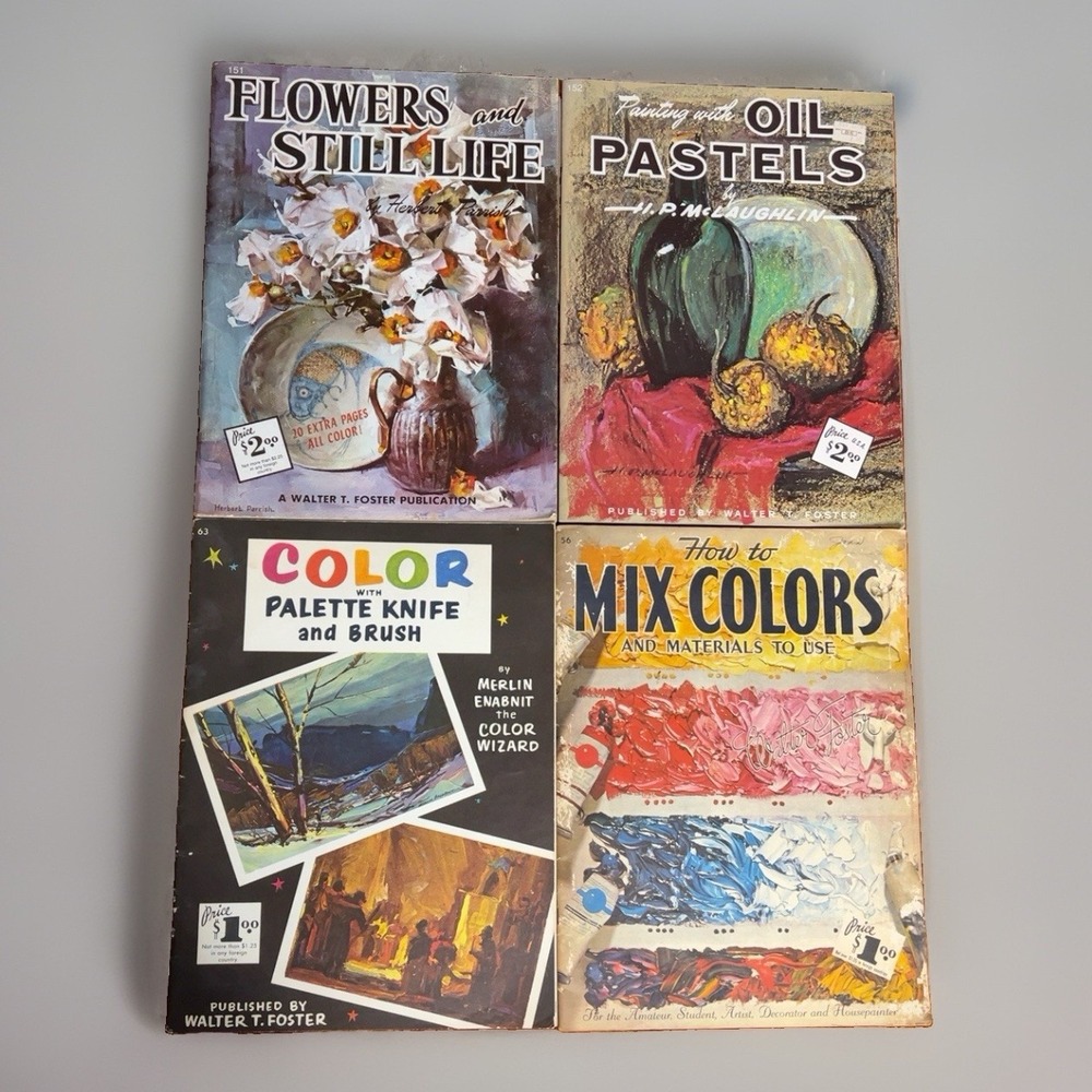 Painting And Drawing Instruction Books For Pastels & Oil Lot Of 4 Walter Foster
